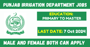 Punjab Irrigation Department Jobs Sep 2024