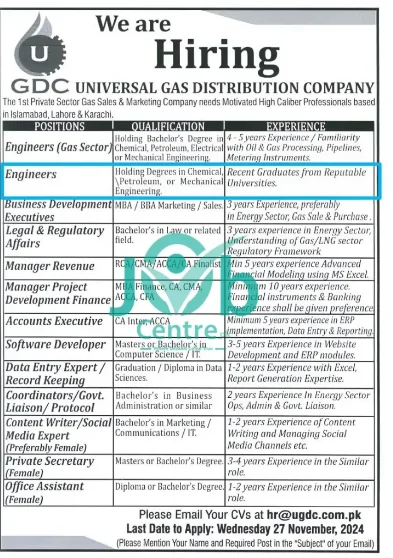 Universal Gas Distribution Company Jobs 2024